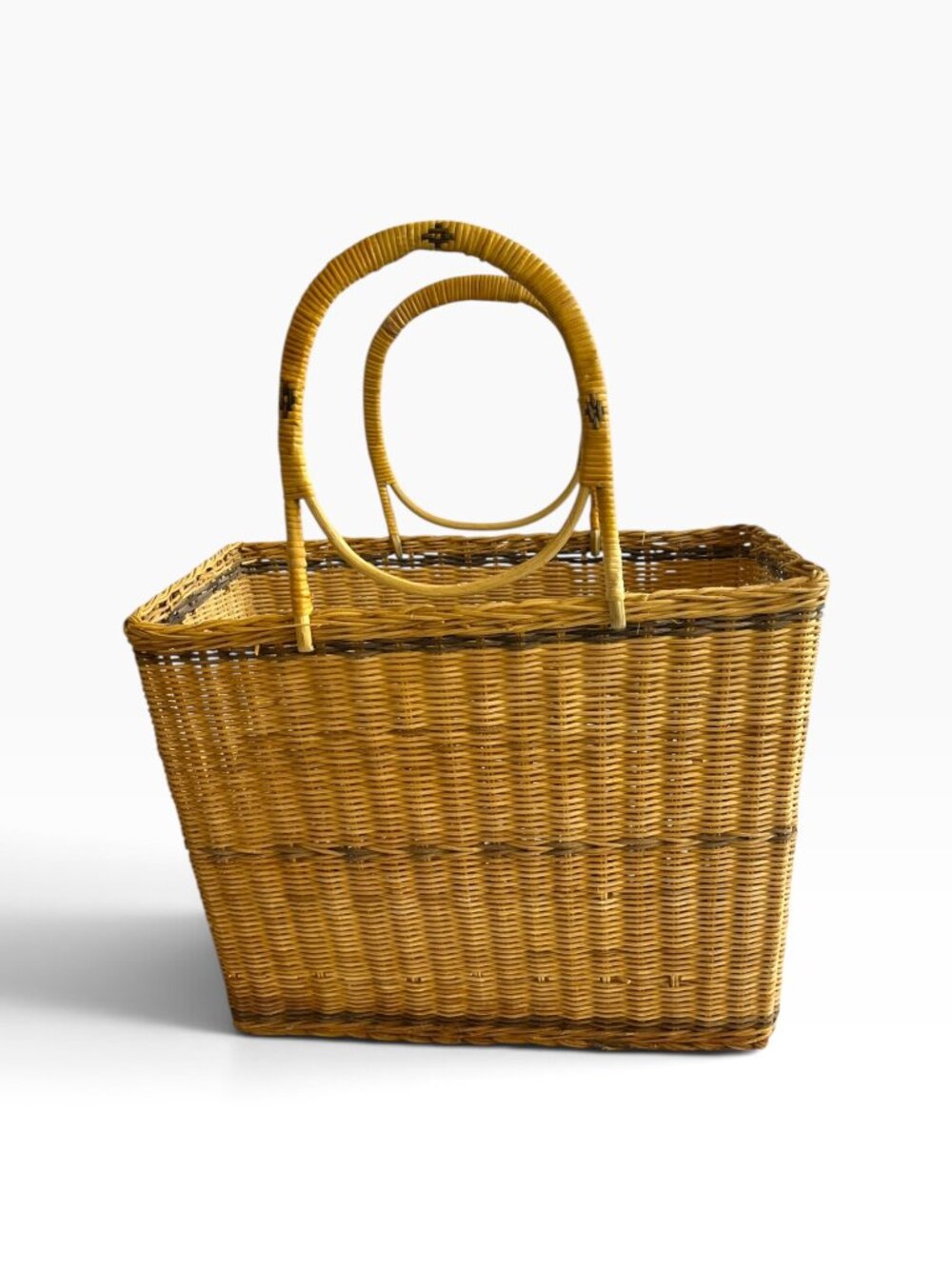 Woven Rattan WIcker Picnic Garden Basket with Handles
